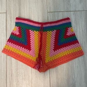 NWT FARM RIO crochet shorts XL